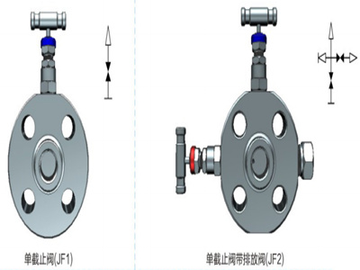 單截止閥帶排放閥法蘭截止閥型號(hào)圖-重慶九環(huán)機(jī)電